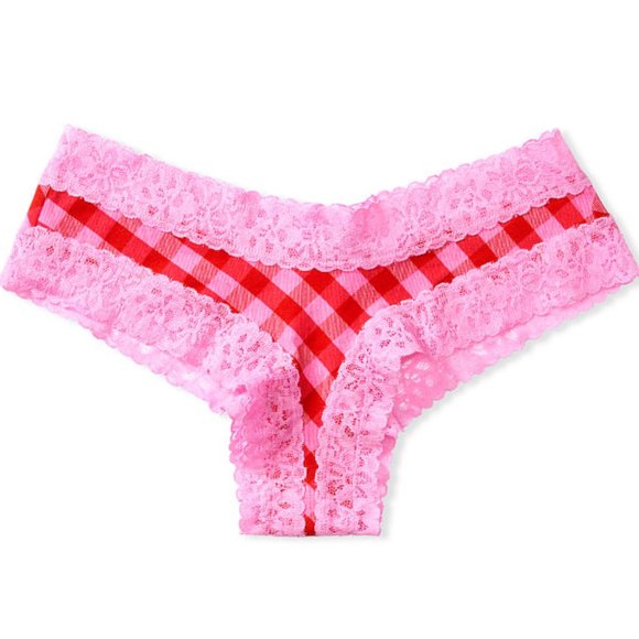 Pink & Red Plaid Cheeky VS NWT Victoria's Secret Cheekies - Picture 11 of 16